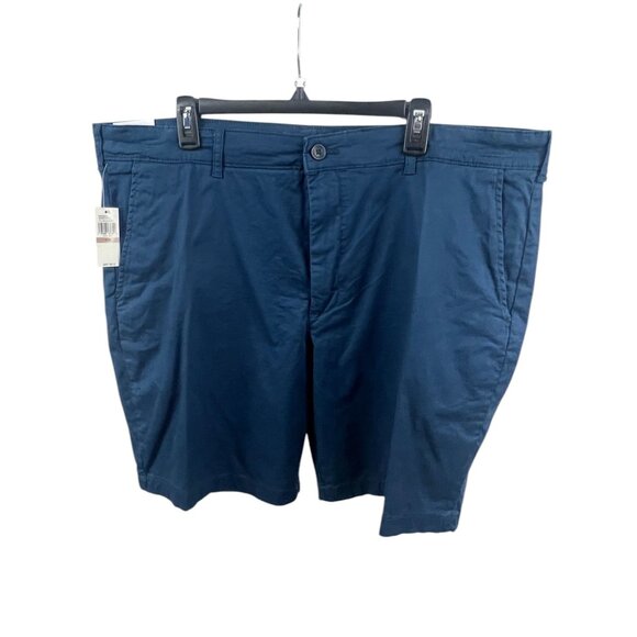 Izod Saltwater Men's 7'' Twill Stretch Shorts Size 42 Navy Blue Chino Summer - Picture 1 of 10
